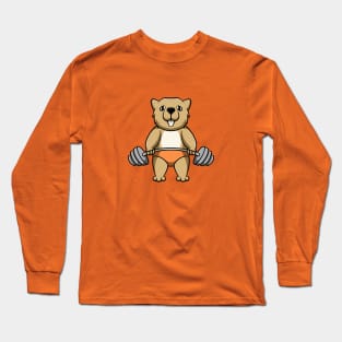 cute otter workout Long Sleeve T-Shirt